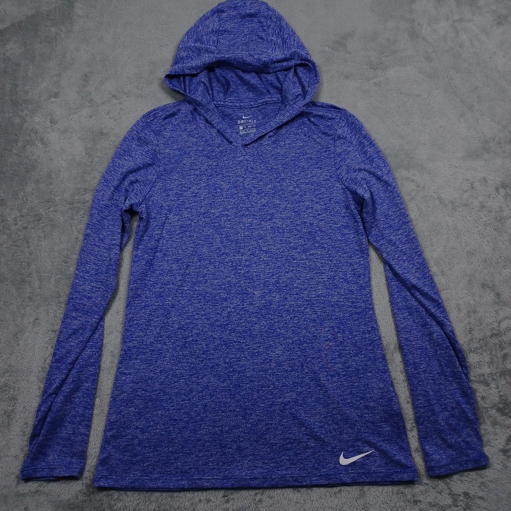 Nike Top Womens XS Purple Dri Fit Hooded Activewear Running Gym Training Casual